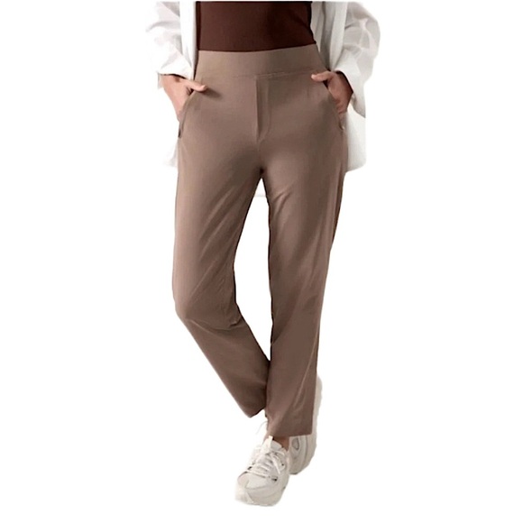 {Athleta} "Brooklyn Ankle Pant" Mid Rise Ankle Crop Lounge Travel Pants - Picture 1 of 5